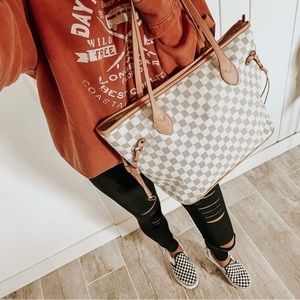Checkered Tote Bag Faux Leather